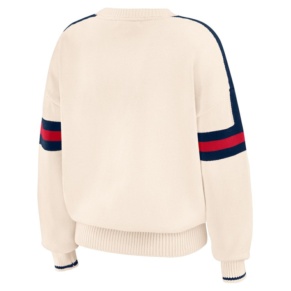 Atlanta Braves WEAR by Erin Andrews Women's Stripe Pullover Sweater for sale