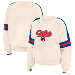 Chicago Cubs WEAR by Erin Andrews Women's Stripe Pullover Sweater Outlet