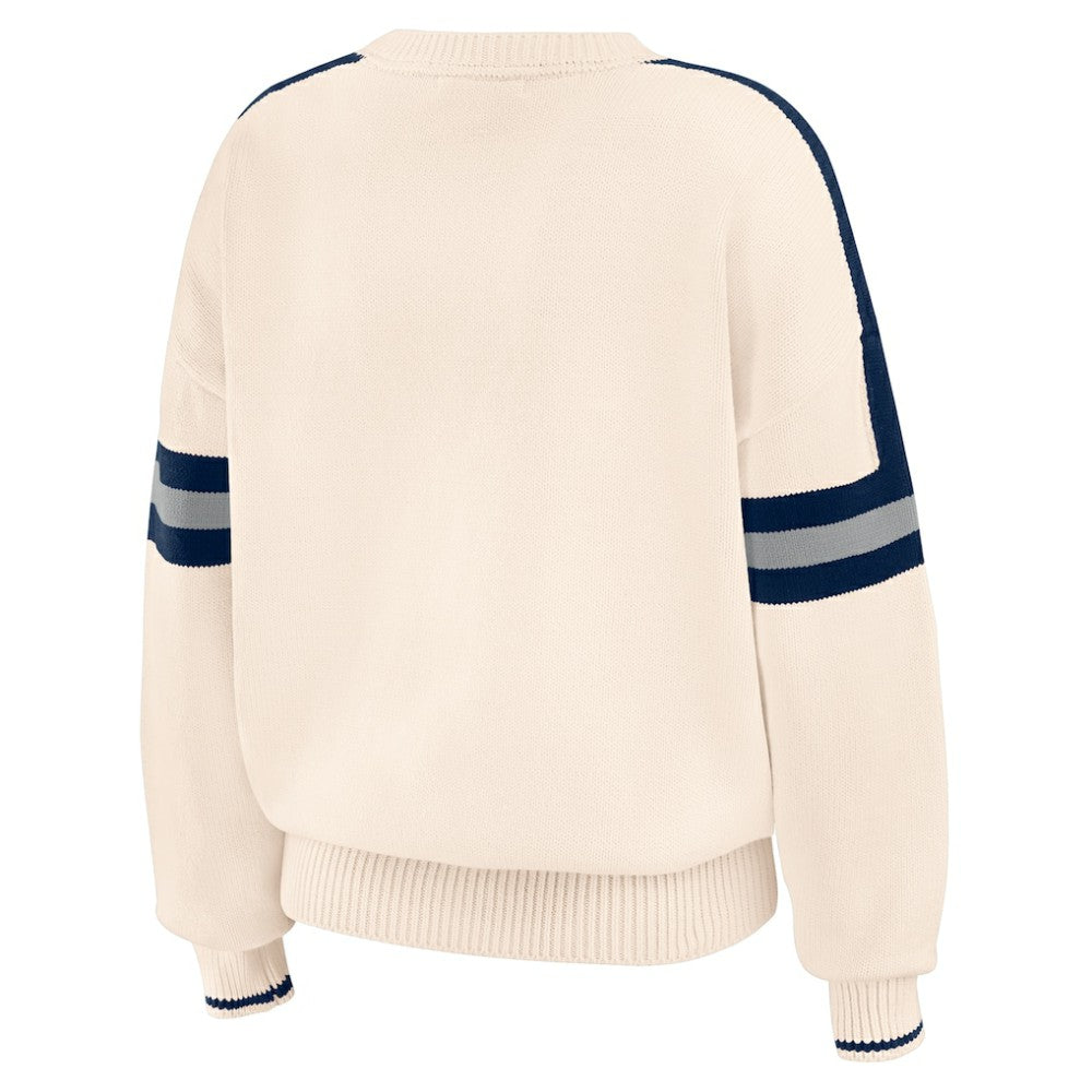 New York Yankees WEAR by Erin Andrews Women's Stripe Pullover Sweater Discount