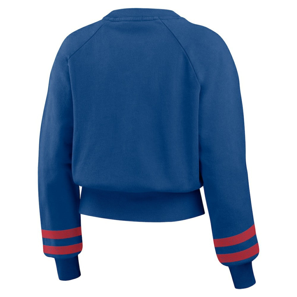Texas Rangers WEAR by Erin Andrews Women's Vintage Washed Cropped Pullover Sweatshirt Online