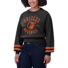 Baltimore Orioles WEAR by Erin Andrews Women's Vintage Washed Cropped Pullover Sweatshirt Sale