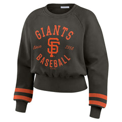 San Francisco Giants WEAR by Erin Andrews Women's Vintage Washed Cropped Pullover Sweatshirt Sale