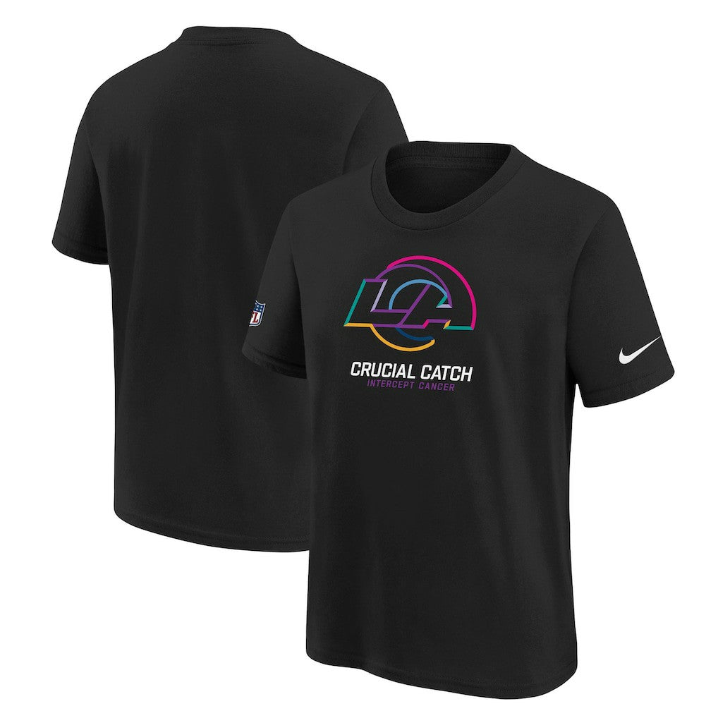 Los Angeles Rams Youth 2024 NFL Crucial Catch T-Shirt - Black - Nike