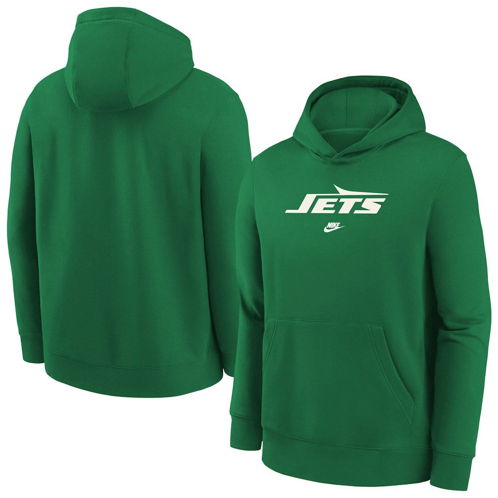 New York Jets Youth Rewind Club Fleece Pullover Hoodie - Kelly Green - Nike