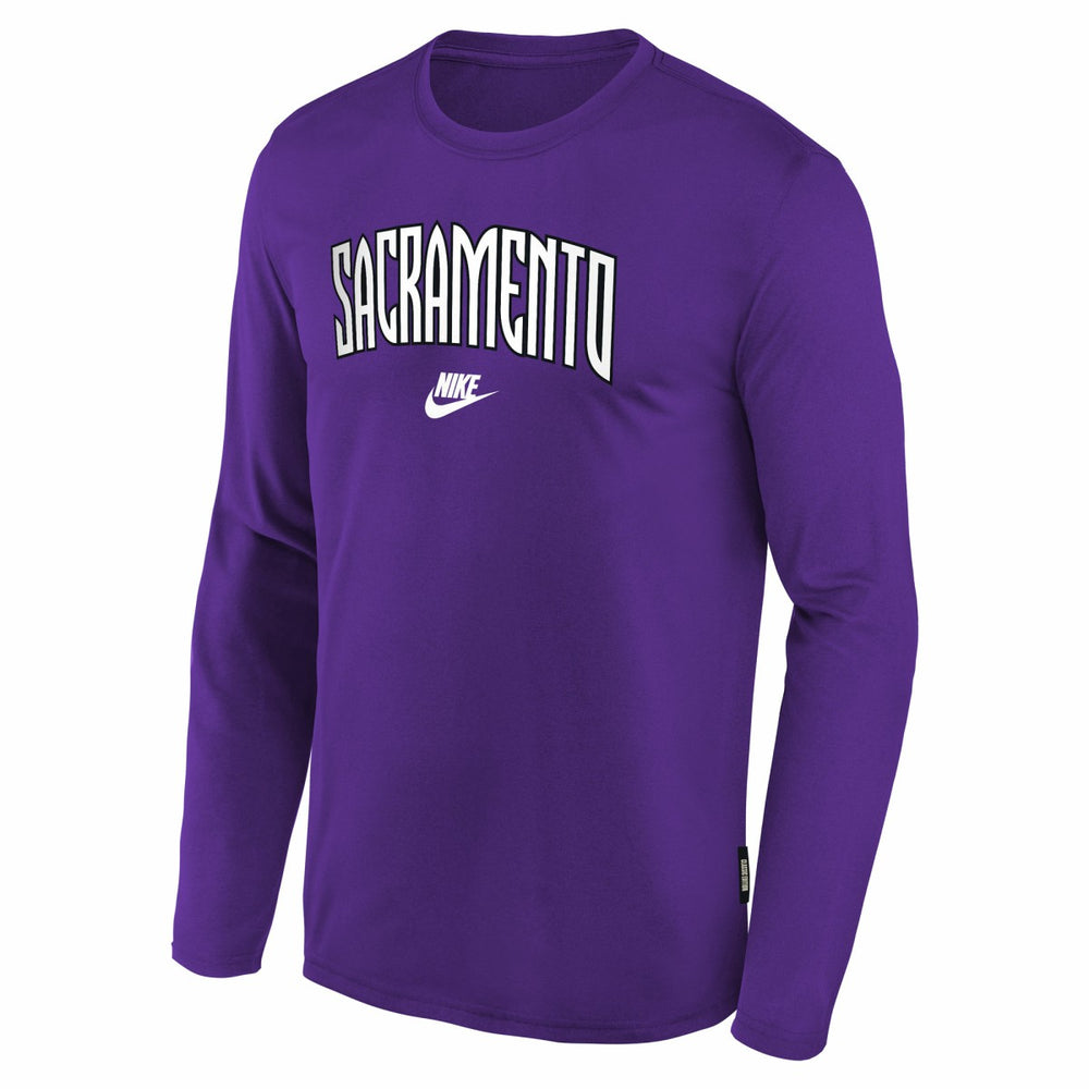 Nike Sacramento Kings Youth Hardwood Classics Long Sleeve T-Shirt Purple