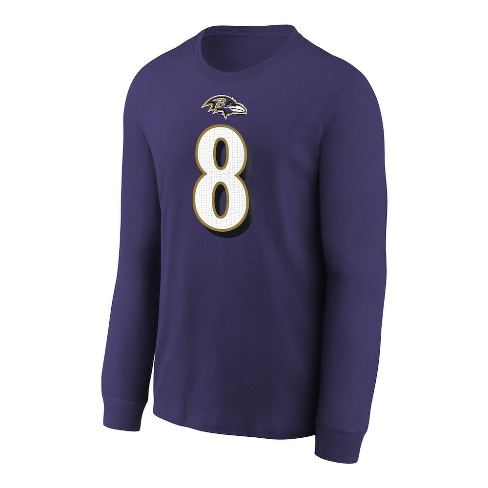 Lamar Jackson Baltimore Ravens Youth Player Name & Number Long Sleeve T-Shirt - Purple - Nike