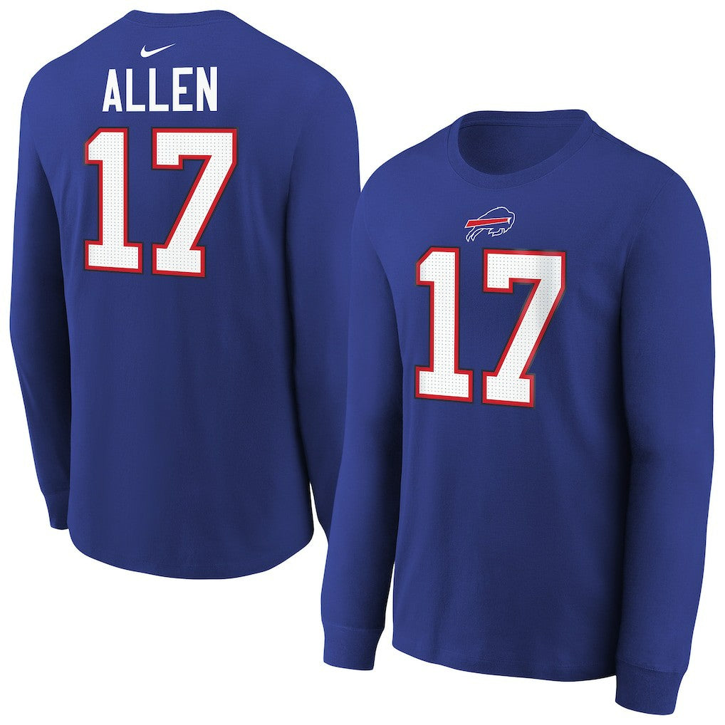 Josh Allen Buffalo Bills Youth Player Name & Number Long Sleeve T-Shirt - Royal - Nike