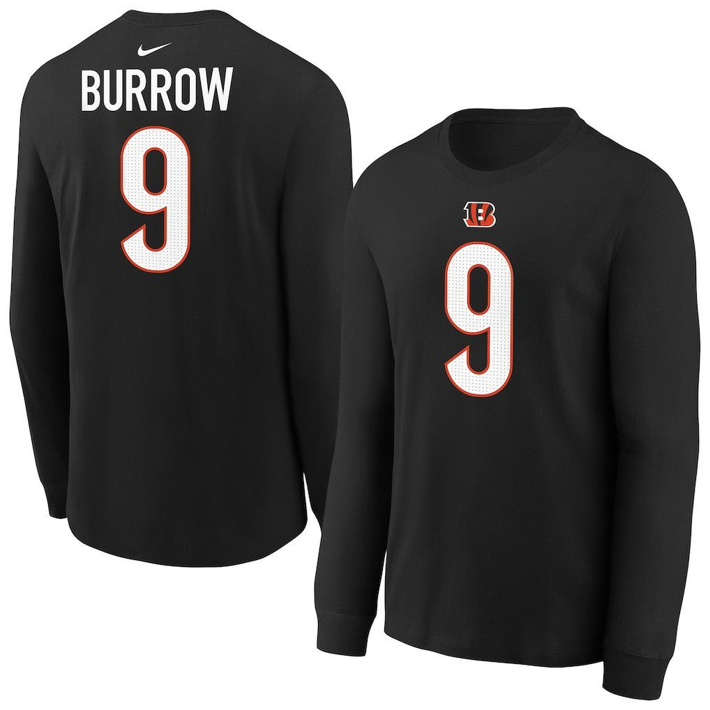 Joe Burrow Cincinnati Bengals Youth Player Name & Number Long Sleeve T-Shirt - Black - Nike
