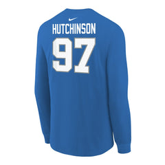 Aidan Hutchinson Detroit Lions Youth Player Name & Number Long Sleeve T-Shirt - Blue - Nike