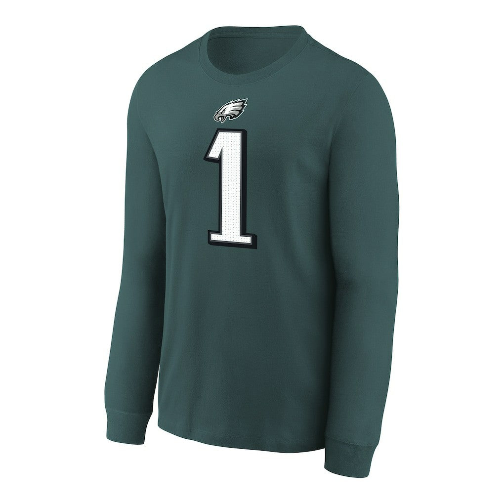 Jalen Hurts Philadelphia Eagles Youth Player Name & Number Long Sleeve T-Shirt - Midnight Green - Nike