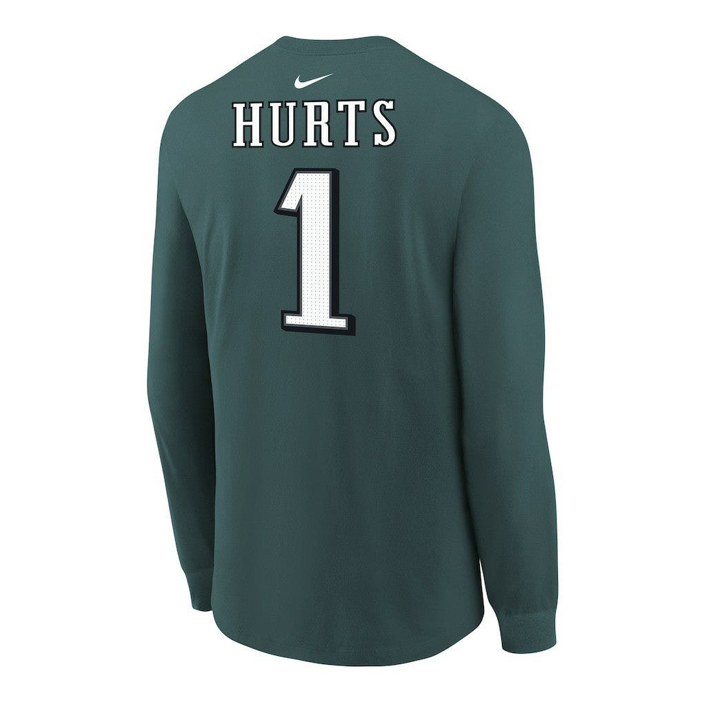 Jalen Hurts Philadelphia Eagles Youth Player Name & Number Long Sleeve T-Shirt - Midnight Green - Nike