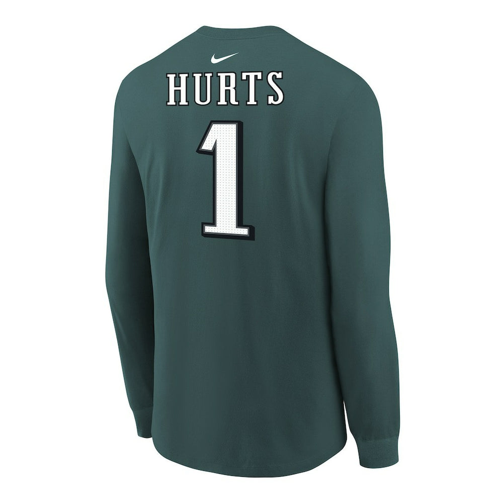Jalen Hurts Philadelphia Eagles Youth Player Name & Number Long Sleeve T-Shirt - Midnight Green - Nike