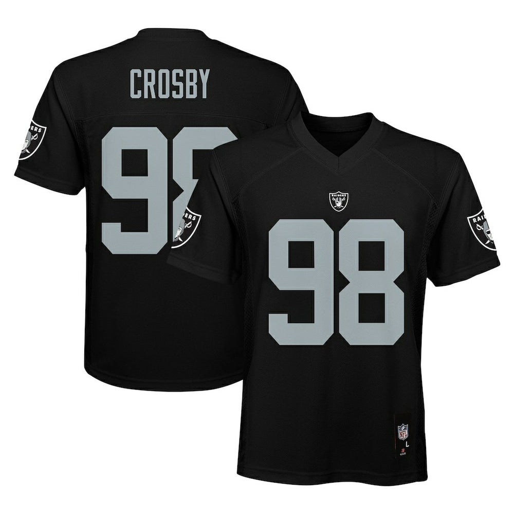 Maxx Crosby Las Vegas Raiders Youth Replica Player Jersey - Black - NFL