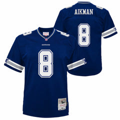 Troy Aikman Dallas Cowboys Youth 1996 Legacy Jersey - Navy - Mitchell & Ness