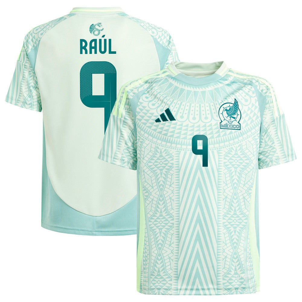Adidas - Raul Jimenez Mexico National Team Youth 2024 Away Replica Player Jersey - Green