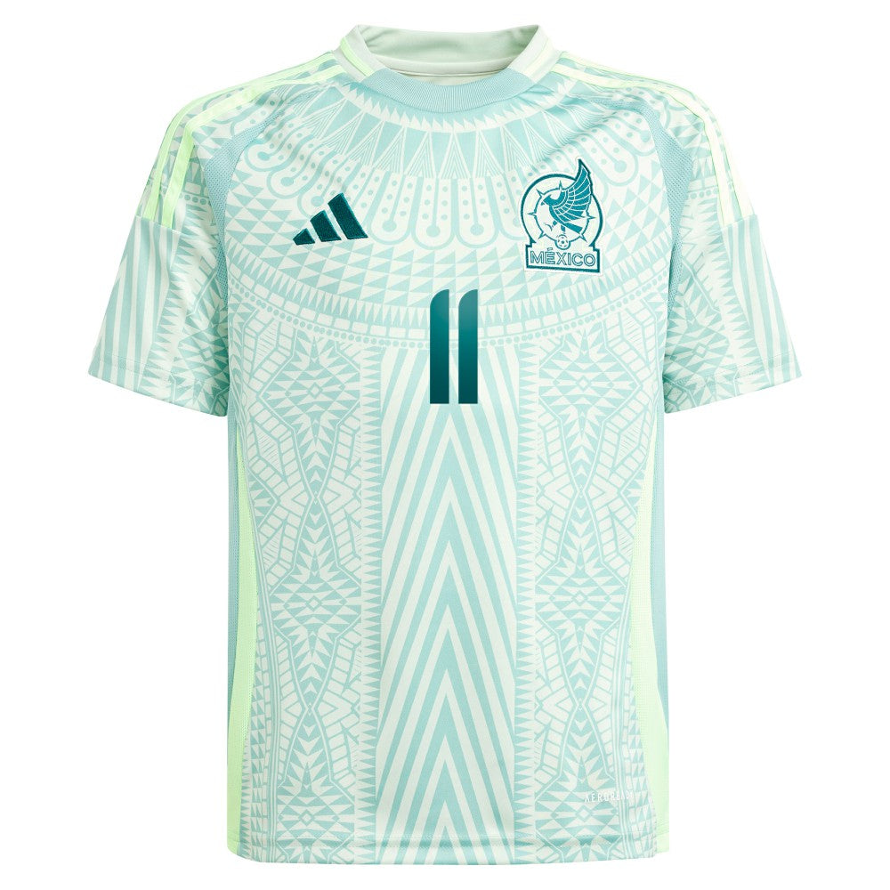 Adidas - Santiago Giménez Mexico National Team Youth 2024 Away Replica Player Jersey - Green