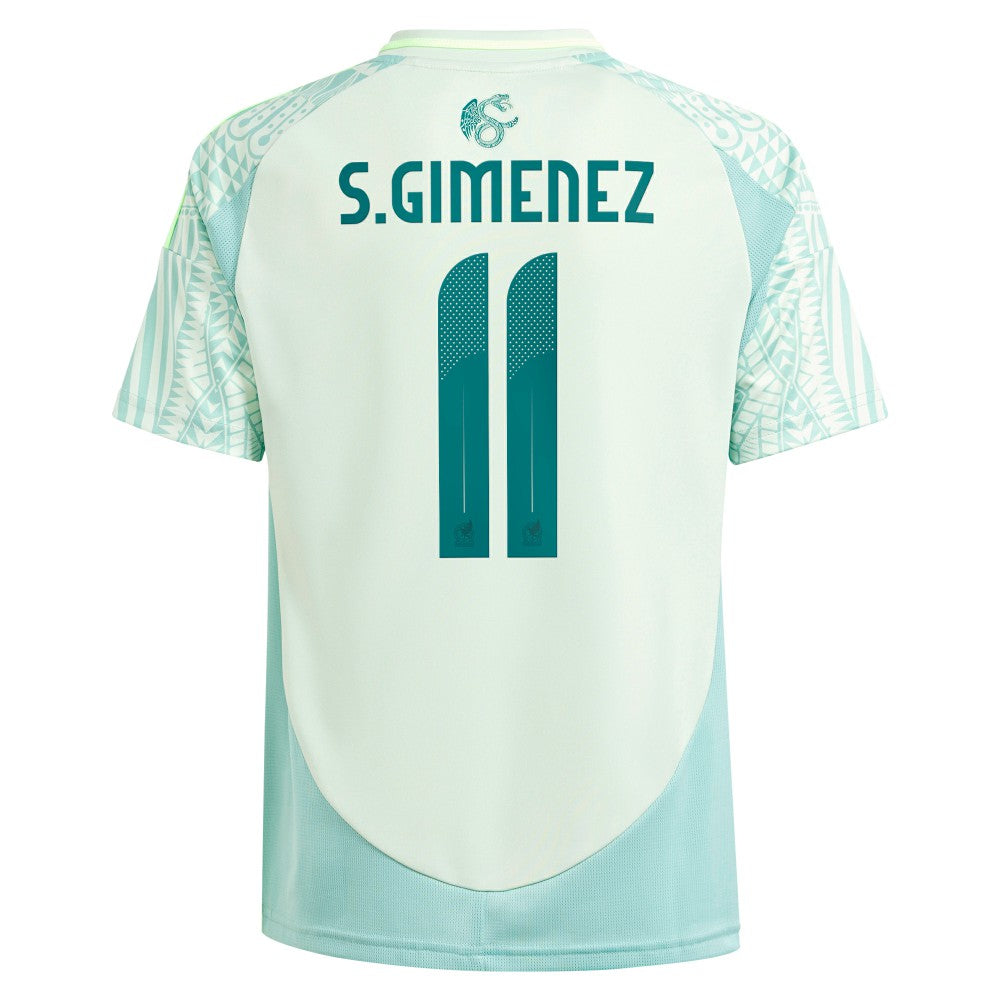 Adidas - Santiago Giménez Mexico National Team Youth 2024 Away Replica Player Jersey - Green