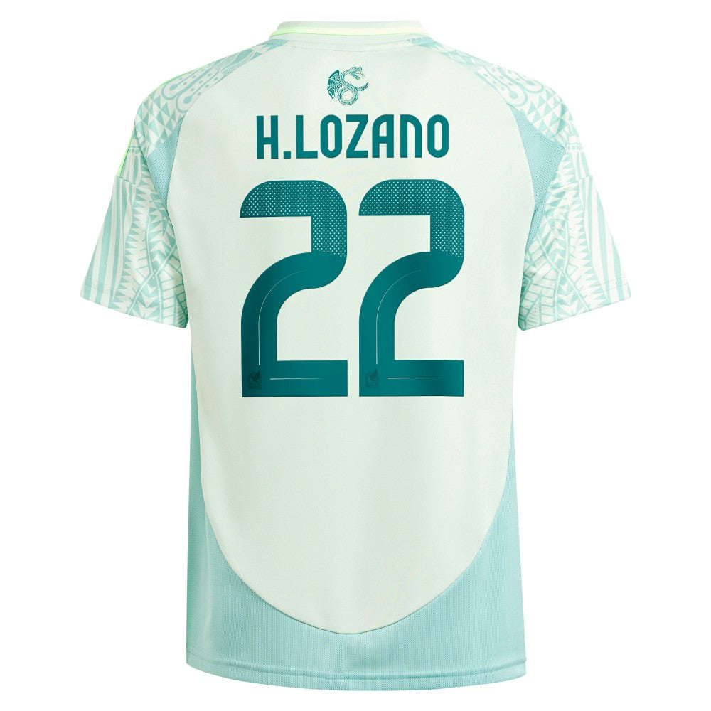 Adidas - Hirving Lozano Mexico National Team Youth 2024 Away Replica Player Jersey - Green