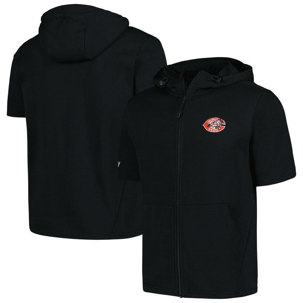 Cincinnati Reds Levelwear Recruit Short Sleeve Full-Zip Hoodie Outlet