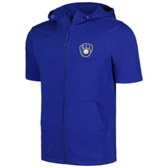 Milwaukee Brewers Levelwear Recruit Short Sleeve Full-Zip Hoodie Outlet