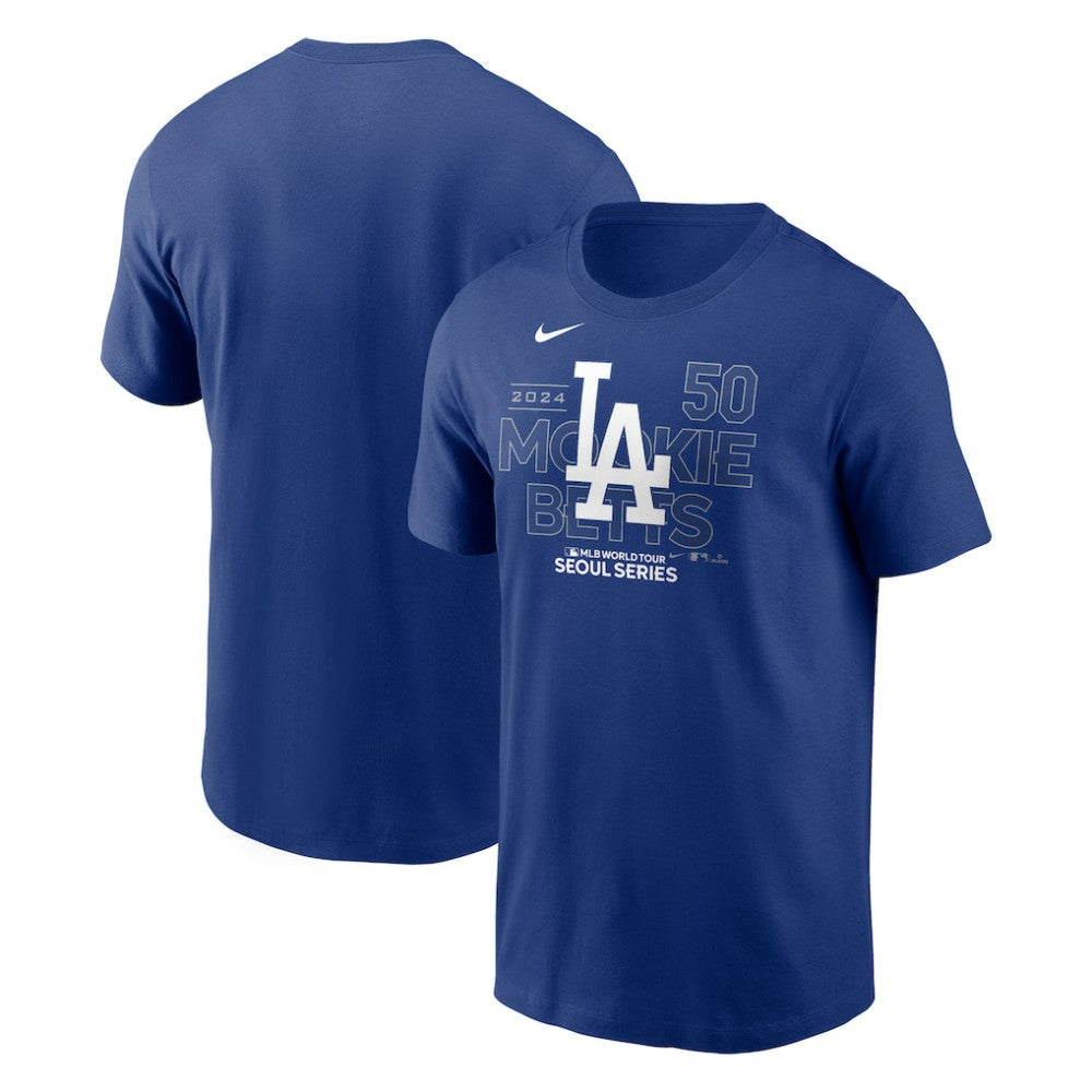 Mookie Betts Los Angeles Dodgers Nike 2024 MLB World Tour Seoul Series Player Name & Number Event Stack T-Shirt Discount
