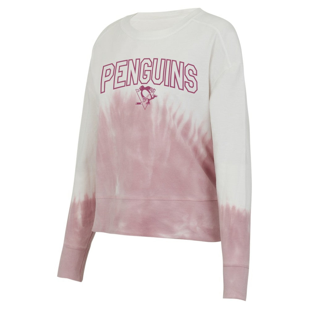 Pittsburgh Penguins Concepts Sport Women's Orchard Tie-Dye Long Sleeve Top - Pink/White | NHL sale