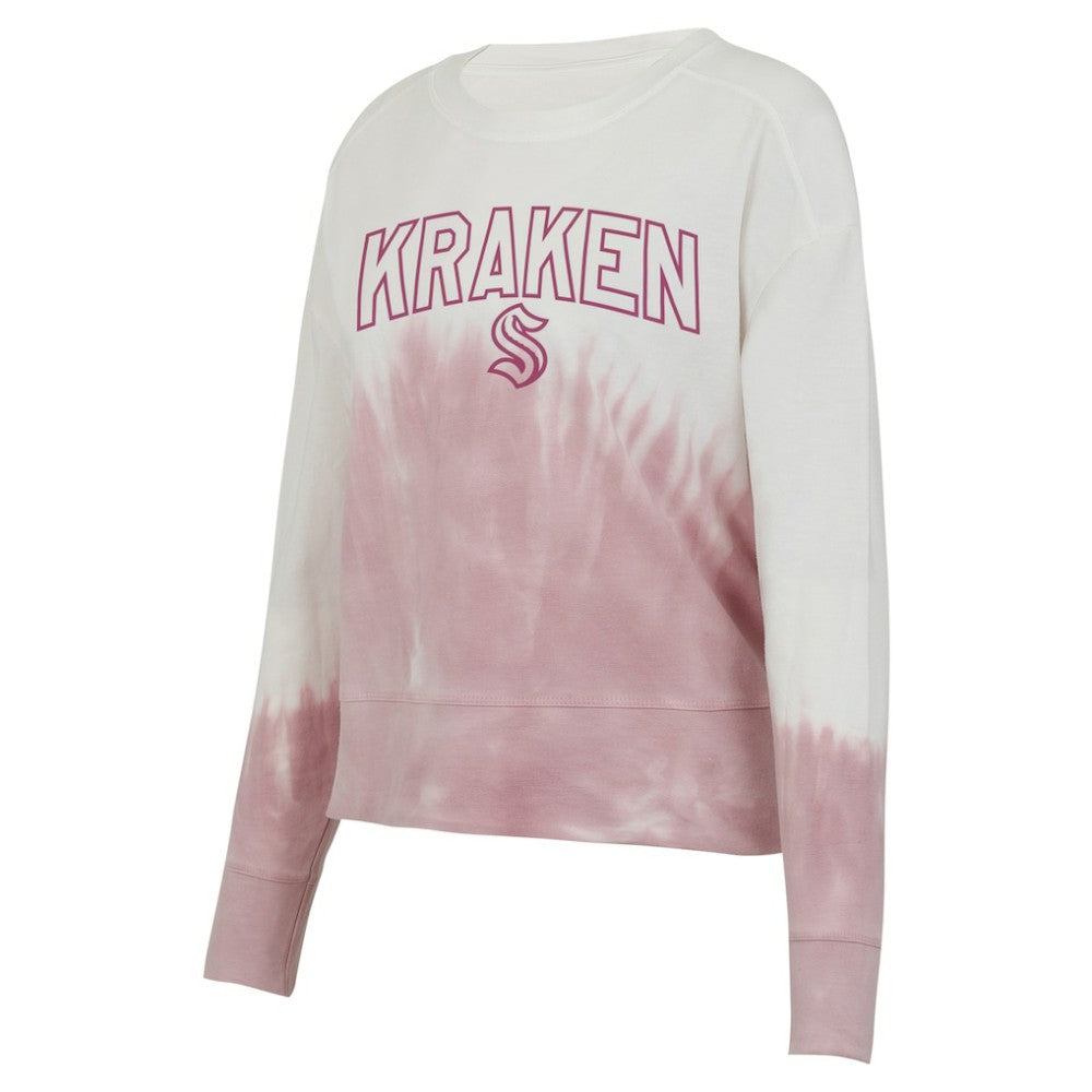 Seattle Kraken Concepts Sport Women's Orchard Tie-Dye Long Sleeve Top - Pink/White | NHL online