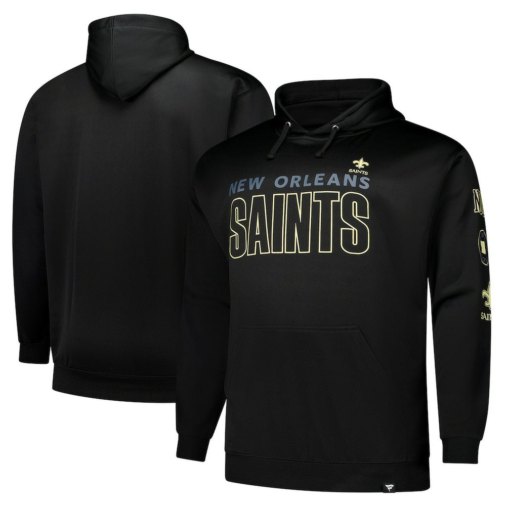 New Orleans Saints Big & Tall Fleece Pullover Hoodie - Black - Fanatics