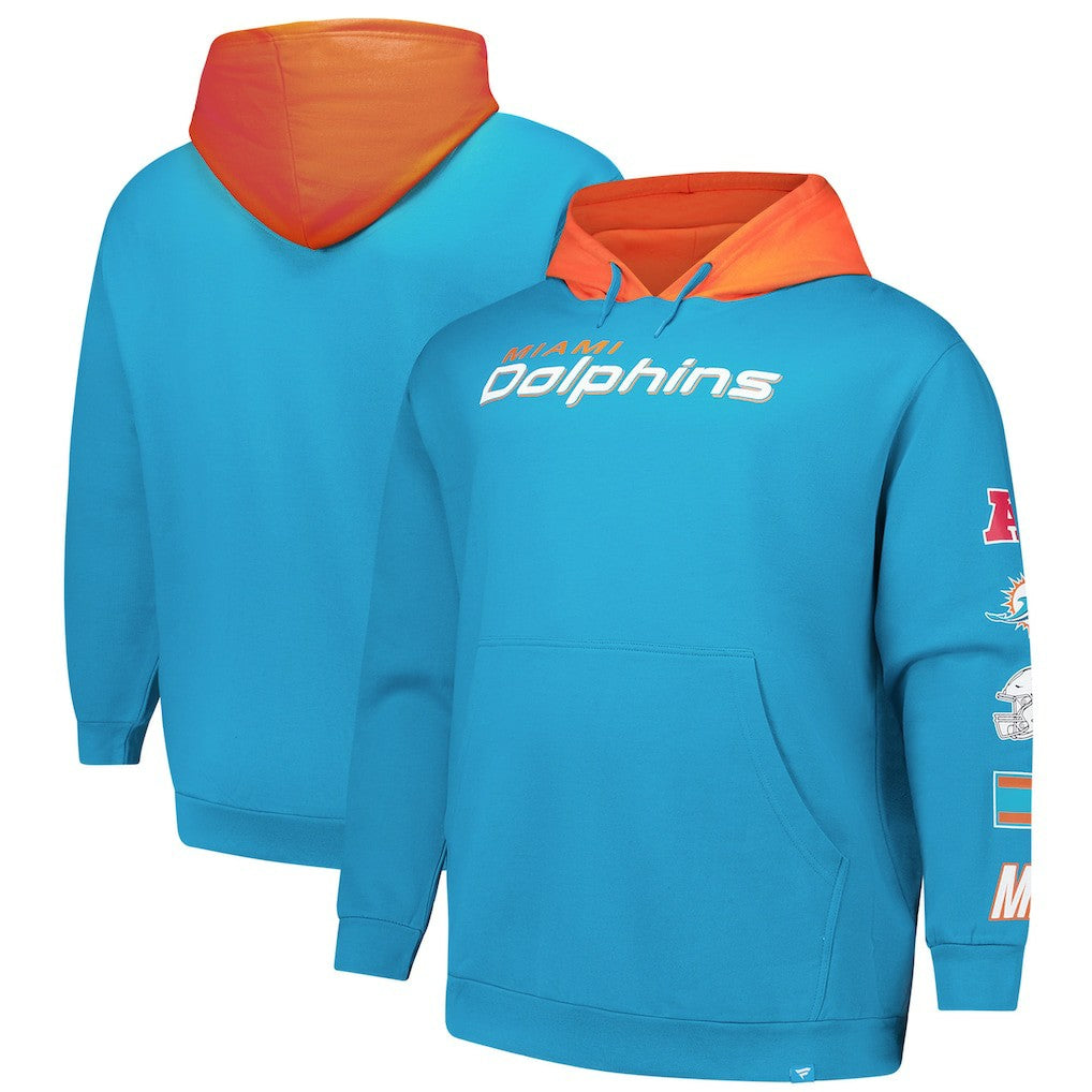 Miami Dolphins Big & Tall Patched Out Pullover Hoodie - Aqua - Fanatics