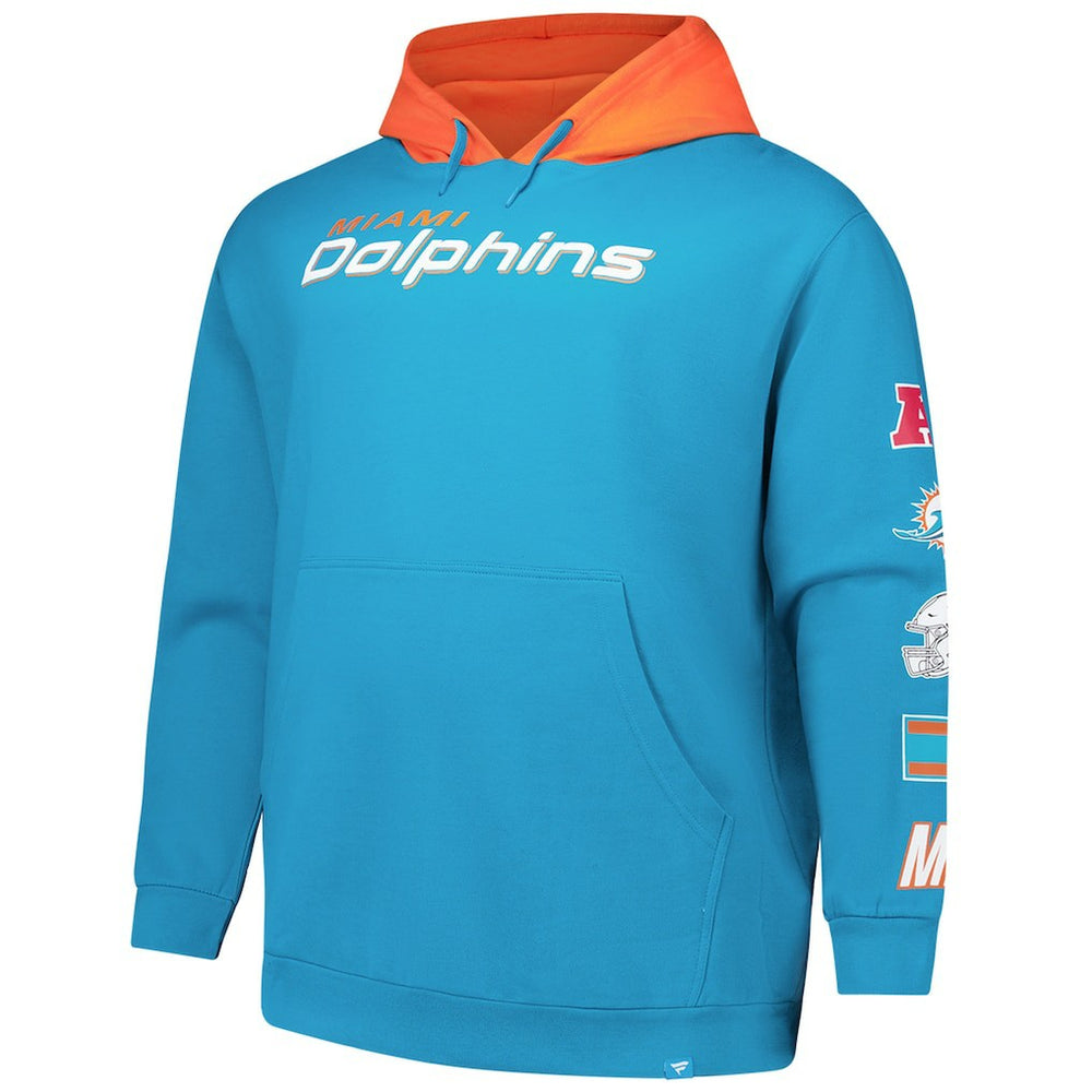Miami Dolphins Big & Tall Patched Out Pullover Hoodie - Aqua - Fanatics