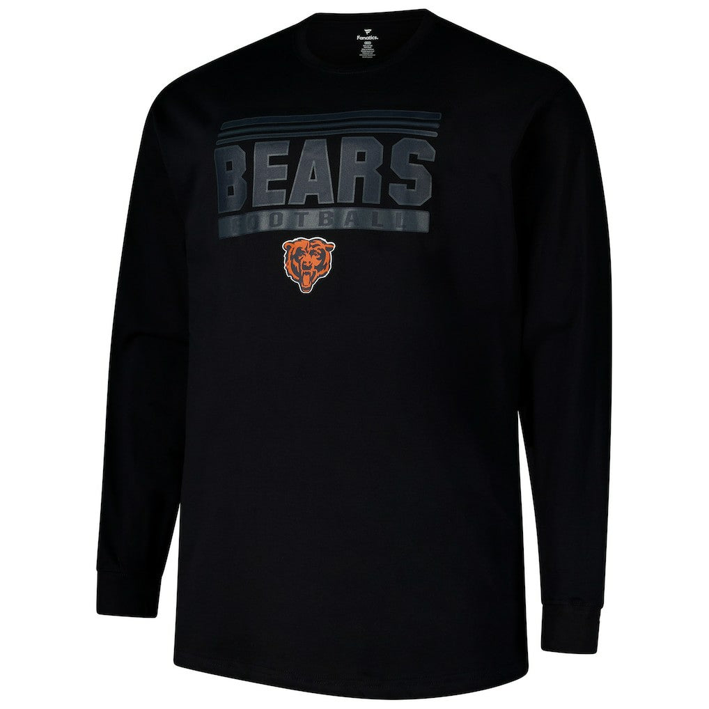 Chicago Bears Profile Big & Tall Pop Long Sleeve T-Shirt - Black - NFL