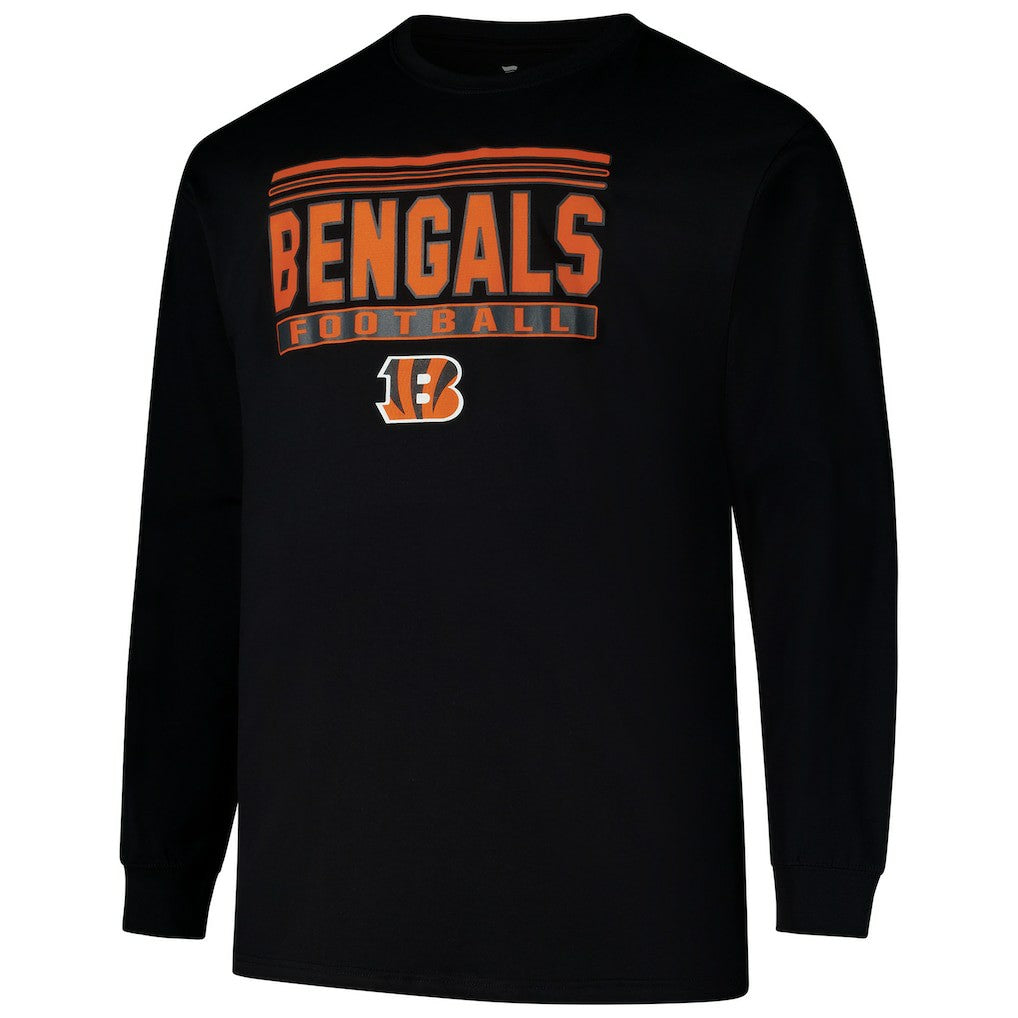 Cincinnati Bengals Profile Big & Tall Pop Long Sleeve T-Shirt - Black - NFL
