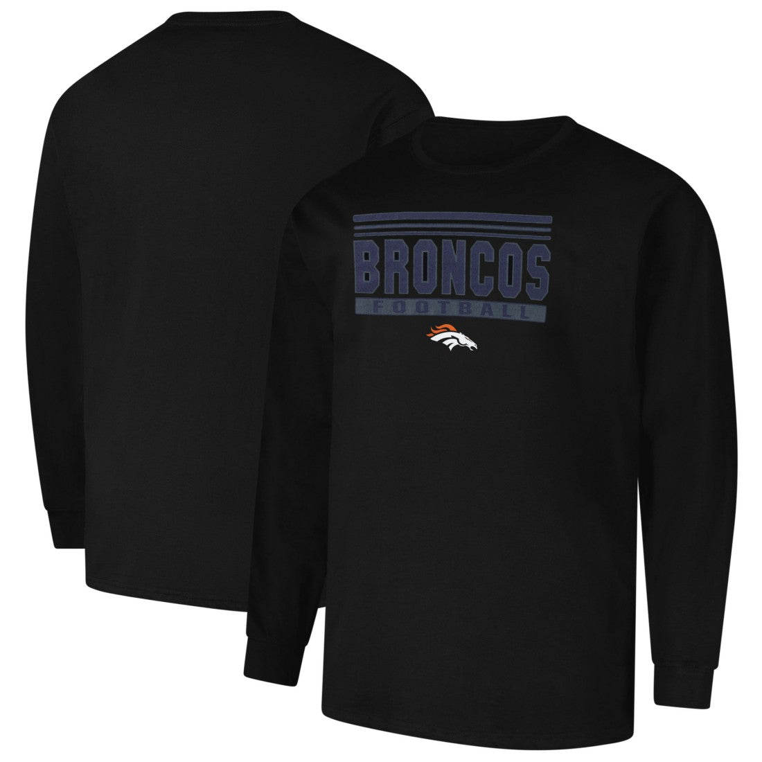 Denver Broncos Profile Big & Tall Pop Long Sleeve T-Shirt - Black - NFL