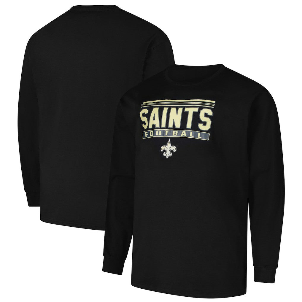 New Orleans Saints Profile Big & Tall Pop Long Sleeve T-Shirt - Black - NFL