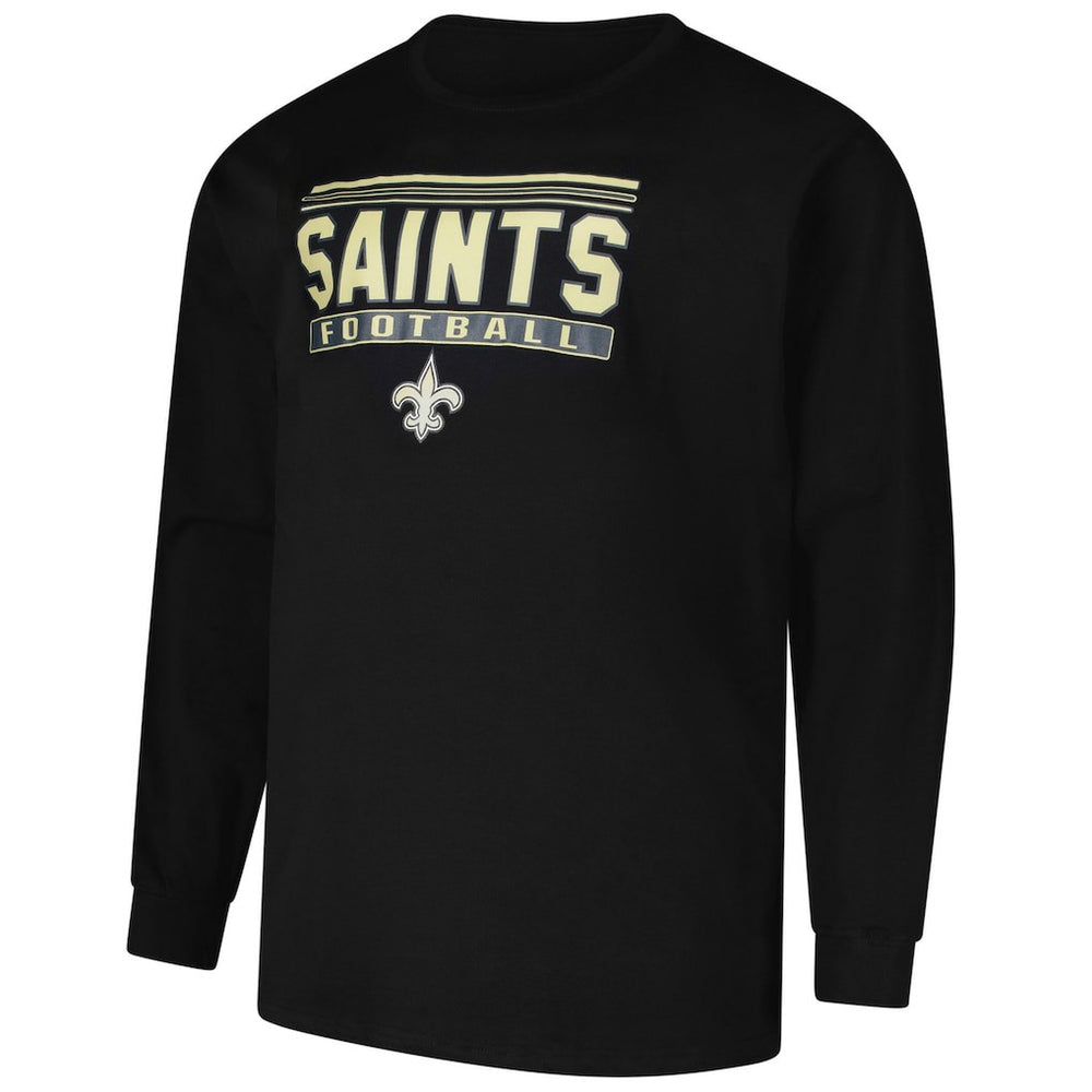 New Orleans Saints Profile Big & Tall Pop Long Sleeve T-Shirt - Black - NFL