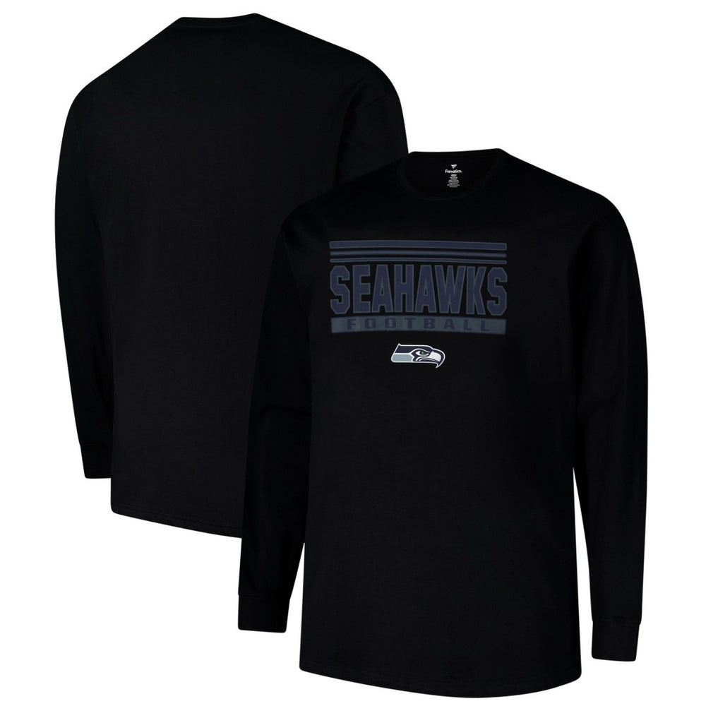 Seattle Seahawks Profile Big & Tall Pop Long Sleeve T-Shirt - Black - NFL