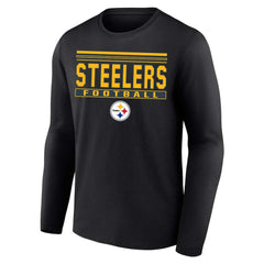Pittsburgh Steelers Profile Big & Tall Pop Long Sleeve T-Shirt - Black - NFL