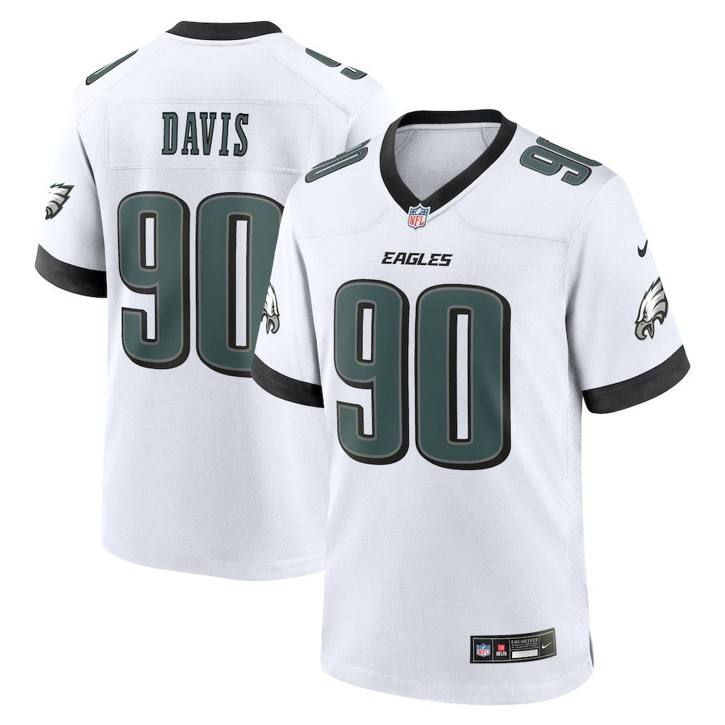 Jordan Davis Philadelphia Eagles White Game Jersey - White - Nike
