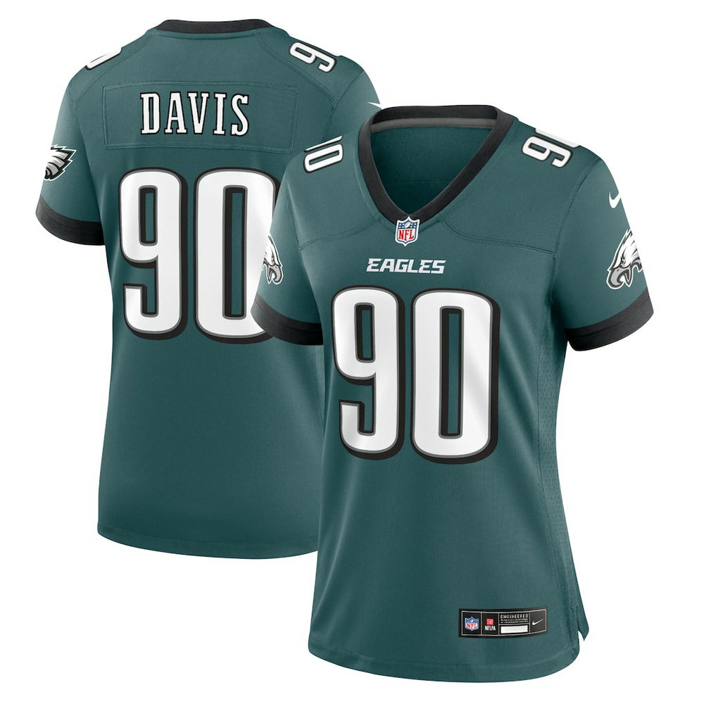 Jordan Davis Philadelphia Eagles Women's Team Game Jersey - Midnight Green - Nike