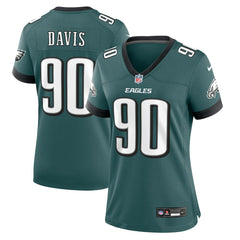 Jordan Davis Philadelphia Eagles Women's Team Game Jersey - Midnight Green - Nike