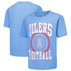 Tennessee Titans Youth Oilers Throwback Stitched Up Retro Logo T-Shirt - Light Blue - NFL
