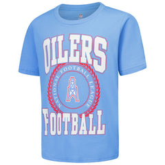 Tennessee Titans Youth Oilers Throwback Stitched Up Retro Logo T-Shirt - Light Blue - NFL