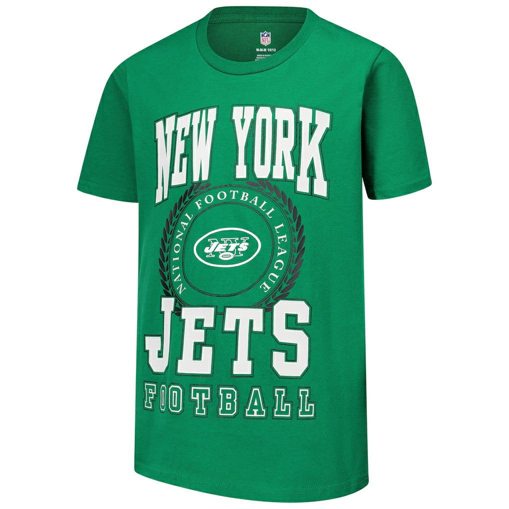 New York Jets Youth Stitched Up Retro Logo T-Shirt - Green - NFL