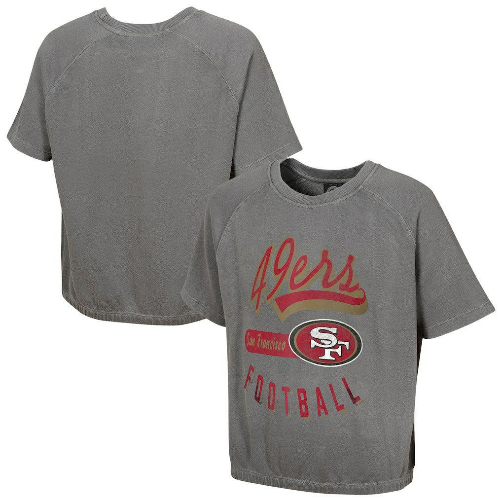 San Francisco 49ers Women's Mineral Wash Short Sleeve Top - Gray - NFL