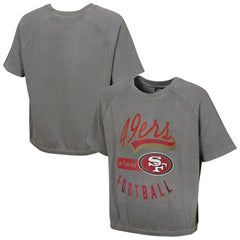 San Francisco 49ers Women's Mineral Wash Short Sleeve Top - Gray - NFL