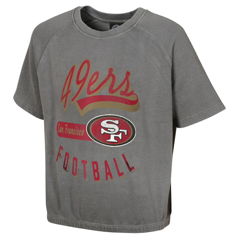 San Francisco 49ers Women's Mineral Wash Short Sleeve Top - Gray - NFL