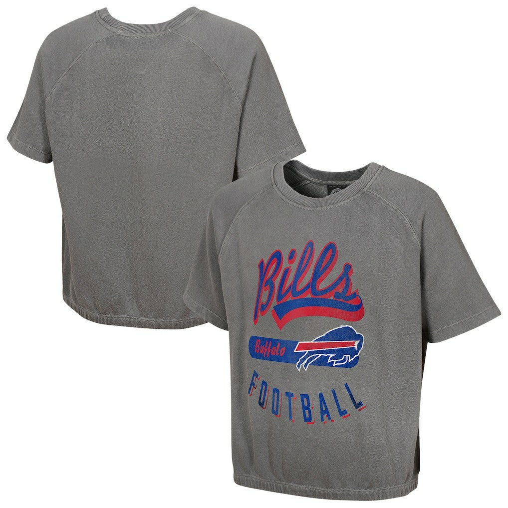 Buffalo Bills Women's Mineral Wash Short Sleeve Top - Gray - NFL