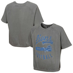 Detroit Lions Women's Mineral Wash Short Sleeve Top - Gray - NFL