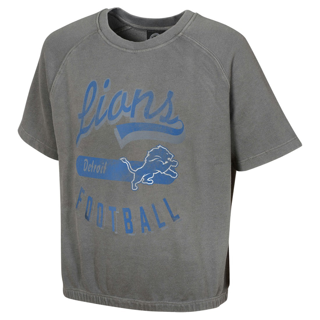 Detroit Lions Women's Mineral Wash Short Sleeve Top - Gray - NFL