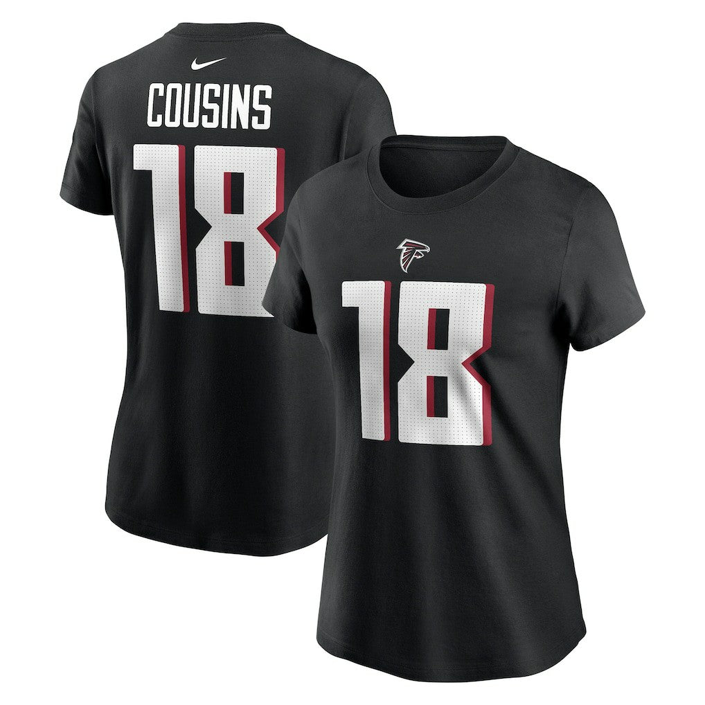 Kirk Cousins Atlanta Falcons Women's Player Name & Number T-Shirt - Black - Nike